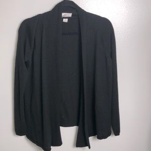 Merino Wool Cashmere Blend Black Cardigan SzM